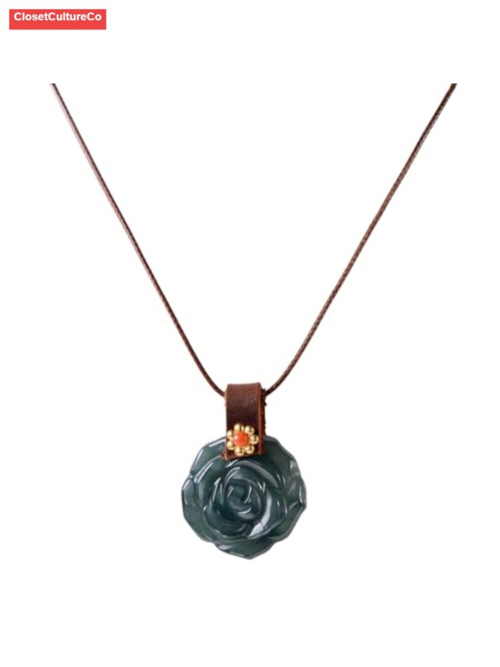 Handmade Braided Cord Necklace with Copper Gold Plated Pendant